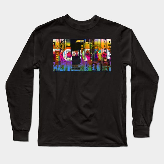 Bright Lights Of Neon Tokyo Long Sleeve T-Shirt by 4U2NV-LDN